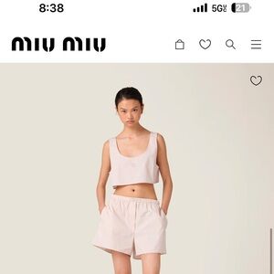 NWT Miu Miu Opal Poplin Tank